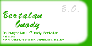 bertalan onody business card